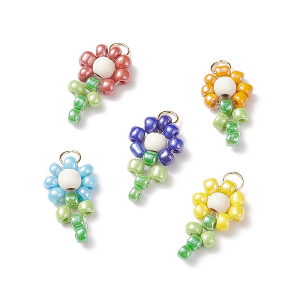 PandaHall Glass Seed Beaded Pendants, with Synthetic Turquoise Beads and Nylon Wire, Flower, Mixed Color, 16~17x10x4.2mm, Hole: 1.5x3mm..., Multicolor
PandaHall Glass Seed Beaded Pendants, with Synthetic Turquoise Beads and Nylon Wire, Flower, Mixed Color, 16~17x10x4.2mm, Hole: 1.5x3mm..., Multicolor