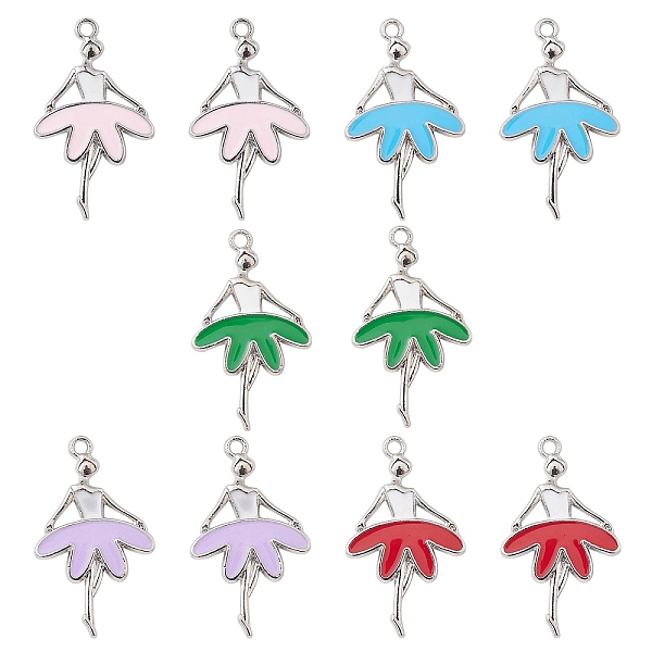 PandaHall 10Pcs 5 Colors Alloy Enamel Pendants, Ballerina Charm, Mixed Color, 31x18x2mm, Hole: 1.6mm, 2pcs/color Alloy+Enamel Human..., Multicolor
PandaHall 10Pcs 5 Colors Alloy Enamel Pendants, Ballerina Charm, Mixed Color, 31x18x2mm, Hole: 1.6mm, 2pcs/color Alloy+Enamel Human..., Multicolor