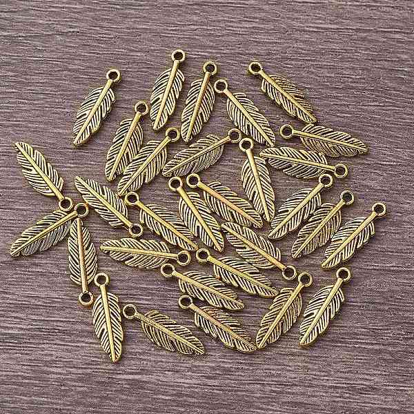PandaHall Tibetan Style Alloy Pendants, Feather, Antique Golden, 1.5x0.5cm Alloy Feather
PandaHall Tibetan Style Alloy Pendants, Feather, Antique Golden, 1.5x0.5cm Alloy Feather