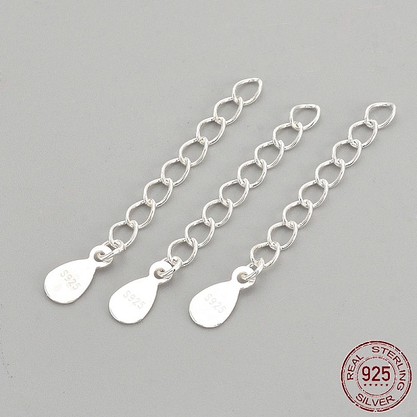 PandaHall 925 Sterling Silver Twisted Extender Chains, with Teardrop Charms, with 925 Stamp, Silver, 33mm Sterling Silver Silver
PandaHall 925 Sterling Silver Twisted Extender Chains, with Teardrop Charms, with 925 Stamp, Silver, 33mm Sterling Silver Silver