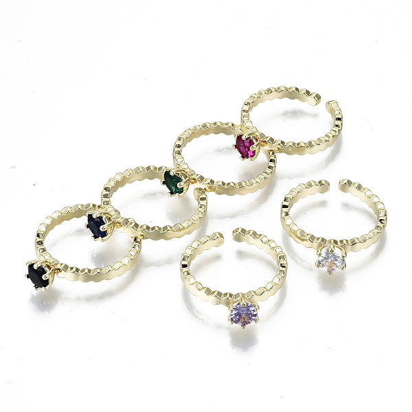 PandaHall Brass Micro Pave Cubic Zirconia Cuff Finger Rings, Open Rings, 6 Claw Solitaire Rhinestone Rings, Real 18K Gold Plated, Nickel..., Multicolor
PandaHall Brass Micro Pave Cubic Zirconia Cuff Finger Rings, Open Rings, 6 Claw Solitaire Rhinestone Rings, Real 18K Gold Plated, Nickel..., Multicolor