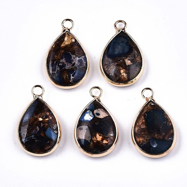 PandaHall Teardrop Assembled Synthetic Bronzite and Regalite/Imperial Jasper Pendants, with Iron Loop and Brass Edge, Light Gold, Dyed, Blue...
PandaHall Teardrop Assembled Synthetic Bronzite and Regalite/Imperial Jasper Pendants, with Iron Loop and Brass Edge, Light Gold, Dyed, Blue...