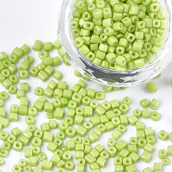 PandaHall Baking Paint Glass Beads, Cube, Green Yellow, 3~6x2~2.5x2~2.5mm, Hole: 1mm, about 15000pcs/bag Glass Cube Green
PandaHall Baking Paint Glass Beads, Cube, Green Yellow, 3~6x2~2.5x2~2.5mm, Hole: 1mm, about 15000pcs/bag Glass Cube Green