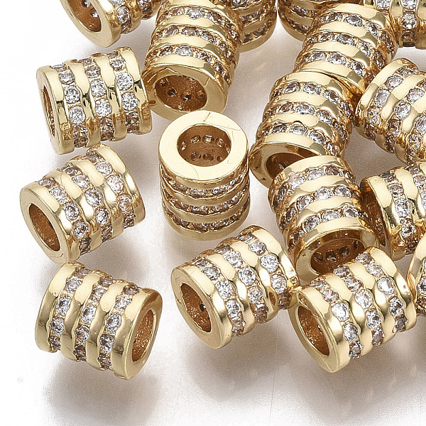 PandaHall Brass Micro Pave Cubic Zirconia European Beads, Large Hole Beads, Nickel Free, Column, Clear, Real 18K Gold Plated, 6.5x6mm, Hole...
PandaHall Brass Micro Pave Cubic Zirconia European Beads, Large Hole Beads, Nickel Free, Column, Clear, Real 18K Gold Plated, 6.5x6mm, Hole...