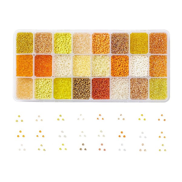 PandaHall 600G 24 Colors Glass Seed Beads, Round, Mixed Color, 12/0, 1.5~2.5x1.5~2mm, Hole: 0.5~1mm, 25g/color Glass Multicolor
PandaHall 600G 24 Colors Glass Seed Beads, Round, Mixed Color, 12/0, 1.5~2.5x1.5~2mm, Hole: 0.5~1mm, 25g/color Glass Multicolor
