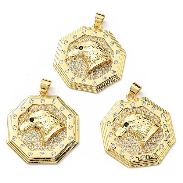 PandaHall Brass with Cubic Zirconia Pendants, Long-Lasting Plated, Lead Free & Cadmium Free, Octagon with Eagle, Real 18K Gold Plated..., Clear
PandaHall Brass with Cubic Zirconia Pendants, Long-Lasting Plated, Lead Free & Cadmium Free, Octagon with Eagle, Real 18K Gold Plated..., Clear