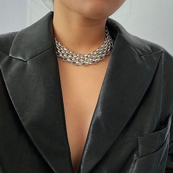 PandaHall Iron Chunky Choker Necklaces, Jewely for Women, Platinum, 18.11x0.75 inch(46x1.9cm) Iron
PandaHall Iron Chunky Choker Necklaces, Jewely for Women, Platinum, 18.11x0.75 inch(46x1.9cm) Iron