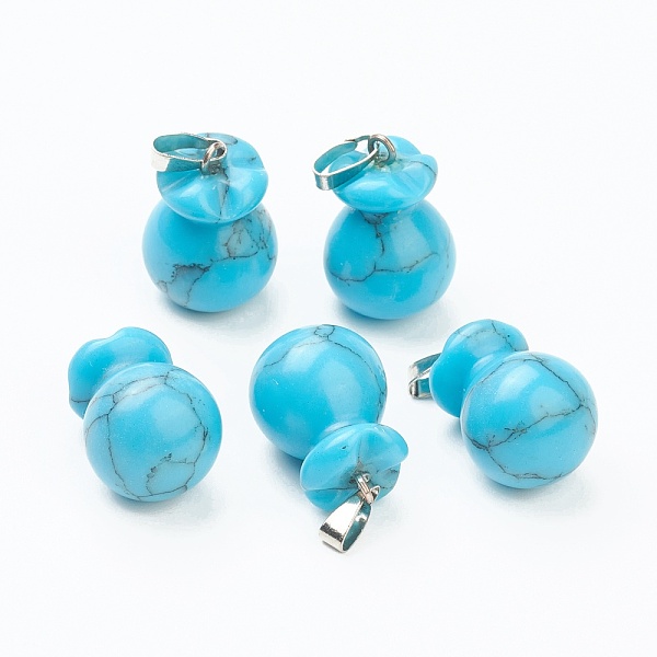 PandaHall Synthetic Howlite Pendants, with Platinum Brass Findings, Lucky Bag, Dyed, 20.5x13mm, Hole: 2.5x6mm Howlite Bag
PandaHall Synthetic Howlite Pendants, with Platinum Brass Findings, Lucky Bag, Dyed, 20.5x13mm, Hole: 2.5x6mm Howlite Bag