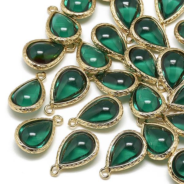 PandaHall Glass Pendants, with Golden Tone Brass Findings, teardrop, Green, 18.5x12.5x7mm, Hole: 1.5mm Brass+Glass Teardrop Green
PandaHall Glass Pendants, with Golden Tone Brass Findings, teardrop, Green, 18.5x12.5x7mm, Hole: 1.5mm Brass+Glass Teardrop Green