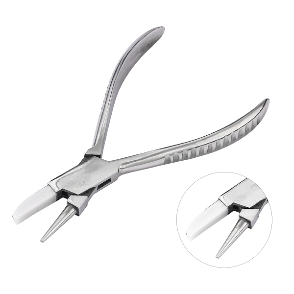 PandaHall Steel Round Nose and Flat Nylon Jaw Pliers, Stainless Steel Color, 153x45.5x9mm Steel Silver
PandaHall Steel Round Nose and Flat Nylon Jaw Pliers, Stainless Steel Color, 153x45.5x9mm Steel Silver