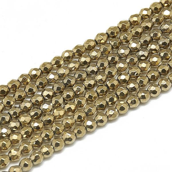 PandaHall Electroplate Synthetic Hematite Beads Strands, Faceted, Round, Non-magnetic Hematite, Gold, 2~2.5mm, Hole: 0.3mm, about...
PandaHall Electroplate Synthetic Hematite Beads Strands, Faceted, Round, Non-magnetic Hematite, Gold, 2~2.5mm, Hole: 0.3mm, about...