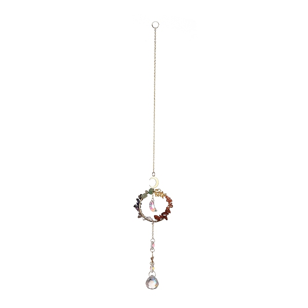 PandaHall Moon & Teardrop Glass Hanging Suncatchers, Iron Warpped Gemstone Chip Suncatchers Rainbow Maker for Windows, Garden, Christmas...
PandaHall Moon & Teardrop Glass Hanging Suncatchers, Iron Warpped Gemstone Chip Suncatchers Rainbow Maker for Windows, Garden, Christmas...