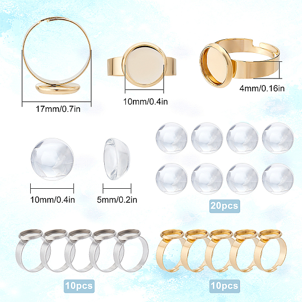 PandaHall SUNNYCLUE 1 Box 40Pcs DIY 20 Sets Adjustable Stainless Steel Ring Base Clear Glass Cabochon Settings for Jewellery Making Finger...
PandaHall SUNNYCLUE 1 Box 40Pcs DIY 20 Sets Adjustable Stainless Steel Ring Base Clear Glass Cabochon Settings for Jewellery Making Finger...