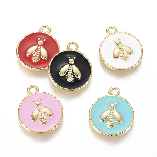 PandaHall Golden Plated Brass Enamel Pendants, Flat Round with Bee, Mixed Color, 16x13x2mm, Hole: 1.6mm Brass+Enamel Flat Round Multicolor
PandaHall Golden Plated Brass Enamel Pendants, Flat Round with Bee, Mixed Color, 16x13x2mm, Hole: 1.6mm Brass+Enamel Flat Round Multicolor