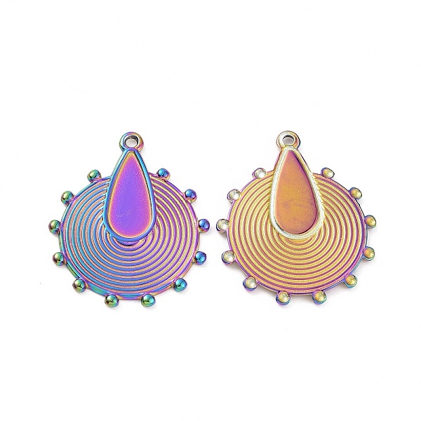 PandaHall Ion Plating(IP) 304 Stainless Steel Pendant Cabochons Settings, Flat Round, Rainbow Color, Tray: 18x8.5mm, 28.5x23.5x1mm, Hole...
PandaHall Ion Plating(IP) 304 Stainless Steel Pendant Cabochons Settings, Flat Round, Rainbow Color, Tray: 18x8.5mm, 28.5x23.5x1mm, Hole...
