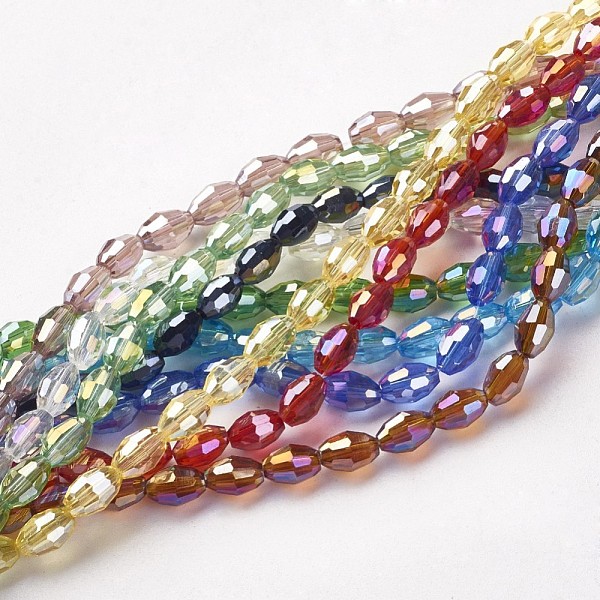 PandaHall Electroplate Glass Beads Strands, AB Color Plated, Faceted Oval, Mixed Color, 6x4mm, Hole: 1mm, about 67~68pcs/strand Glass Oval..., Multicolor
PandaHall Electroplate Glass Beads Strands, AB Color Plated, Faceted Oval, Mixed Color, 6x4mm, Hole: 1mm, about 67~68pcs/strand Glass Oval..., Multicolor