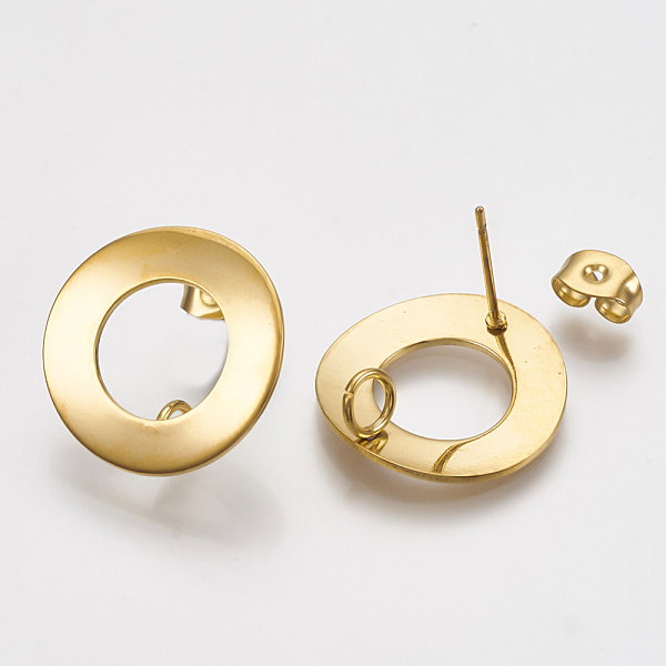 PandaHall 304 Stainless Steel Stud Earring Findings, Curved, Ring, Golden, 18mm, Hole: 3mm, Pin: 0.8mm 304 Stainless Steel Others
PandaHall 304 Stainless Steel Stud Earring Findings, Curved, Ring, Golden, 18mm, Hole: 3mm, Pin: 0.8mm 304 Stainless Steel Others