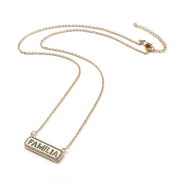 PandaHall 304 Stainless Steel Chain Necklaces, with Brass Micro Pave Cubic Zirconia Pendants, Rectangle and Word Familia, Golden, 18.8 inch...
PandaHall 304 Stainless Steel Chain Necklaces, with Brass Micro Pave Cubic Zirconia Pendants, Rectangle and Word Familia, Golden, 18.8 inch...