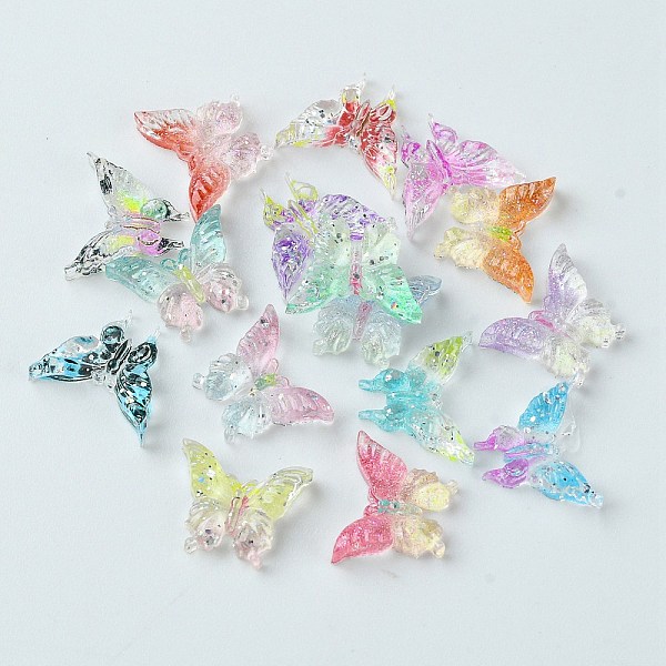 PandaHall Translucent Resin Cabochons, Glitter Butterfly, Two Tone, Mixed Color, 9~9.5x11x3mm Resin Butterfly Multicolor
PandaHall Translucent Resin Cabochons, Glitter Butterfly, Two Tone, Mixed Color, 9~9.5x11x3mm Resin Butterfly Multicolor