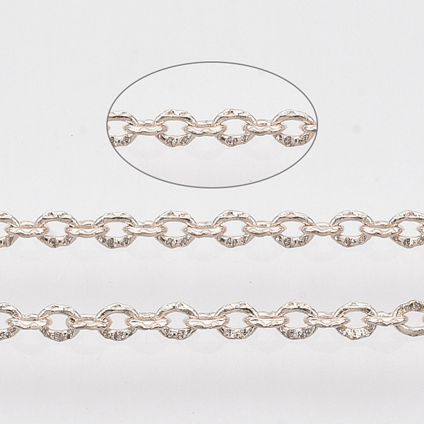 PandaHall Brass Cable Chains, Textured, Soldered, with Spool, Flat Oval, Rose Gold, 2x1.4x0.4mm, about 39.37 Feet(12m)/roll Brass
PandaHall Brass Cable Chains, Textured, Soldered, with Spool, Flat Oval, Rose Gold, 2x1.4x0.4mm, about 39.37 Feet(12m)/roll Brass