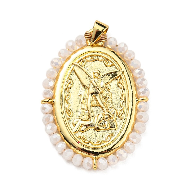 PandaHall Brass with Glass Pendants, Cadmium Free & Lead Free, Real 18K Gold Plated, Oval with Angel Pattern, Antique White, 35x26x3mm, Hole...
PandaHall Brass with Glass Pendants, Cadmium Free & Lead Free, Real 18K Gold Plated, Oval with Angel Pattern, Antique White, 35x26x3mm, Hole...