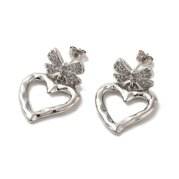PandaHall Brass Micro Pave Cubic Zirconia Dangle Stud Earrings, Bowknot & Heart, Lead Free & Cadmium Free, Long-Lasting Plated, Platinum..., Clear
PandaHall Brass Micro Pave Cubic Zirconia Dangle Stud Earrings, Bowknot & Heart, Lead Free & Cadmium Free, Long-Lasting Plated, Platinum..., Clear