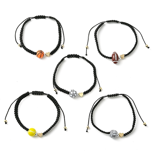 PandaHall Sport Theme Acylic & Brass Heart Braided Bead Bracelet, Nylon Thread Adjustable Bracelet, Mixed Shapes, Inner Diameter..., Multicolor
PandaHall Sport Theme Acylic & Brass Heart Braided Bead Bracelet, Nylon Thread Adjustable Bracelet, Mixed Shapes, Inner Diameter..., Multicolor