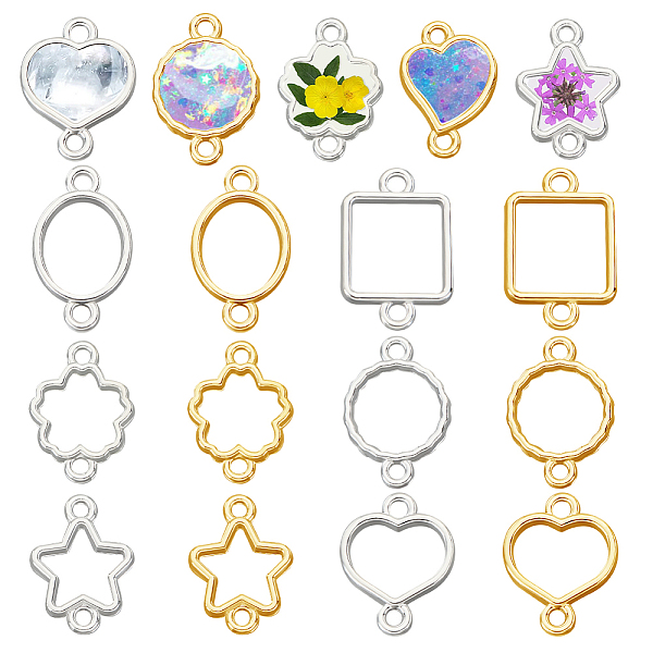 PandaHall AHADERMAKER 120Pcs 12 Styles Zinc Alloy Open Back Bezel Connector Charms, Links For DIY UV Resin, Epoxy Resin, Pressed Flower...
PandaHall AHADERMAKER 120Pcs 12 Styles Zinc Alloy Open Back Bezel Connector Charms, Links For DIY UV Resin, Epoxy Resin, Pressed Flower...