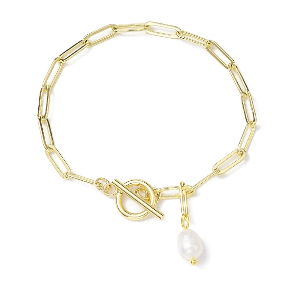 PandaHall Natural Cultured Freshwater Pearl Charm Bracelets, Brass Paperclip Chain Bracelets for Women, Golden, 8-1/8 inch(20.7cm) Pearl...
PandaHall Natural Cultured Freshwater Pearl Charm Bracelets, Brass Paperclip Chain Bracelets for Women, Golden, 8-1/8 inch(20.7cm) Pearl...