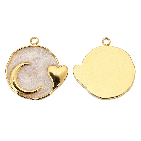 PandaHall Stainless Steel Pendants, with Enamel, Golden, Flat Round with Moon & Heart Charm, Beige, 17x17mm Stainless Steel+Enamel Flat..., Yellow
PandaHall Stainless Steel Pendants, with Enamel, Golden, Flat Round with Moon & Heart Charm, Beige, 17x17mm Stainless Steel+Enamel Flat..., Yellow