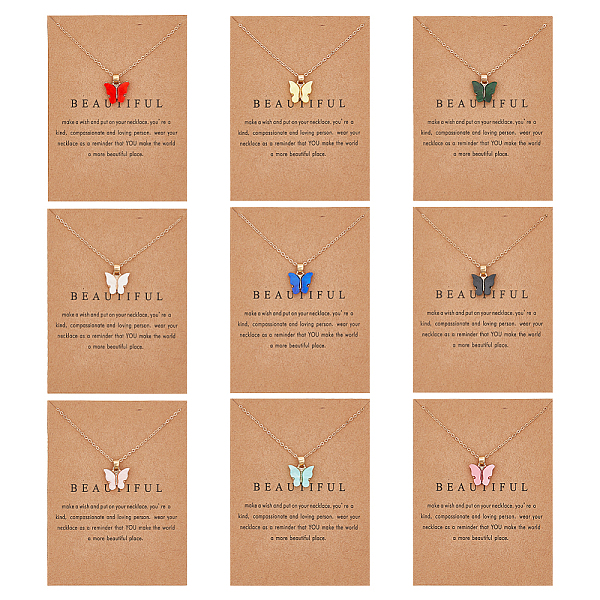 PandaHall ANATTASOUL 9Pcs 9 Colors Butterfly Acrylic Pendant Necklace with Light Gold Alloy Cable Chains, Mixed Color, 18.11 inch(46cm)..., Multicolor
PandaHall ANATTASOUL 9Pcs 9 Colors Butterfly Acrylic Pendant Necklace with Light Gold Alloy Cable Chains, Mixed Color, 18.11 inch(46cm)..., Multicolor