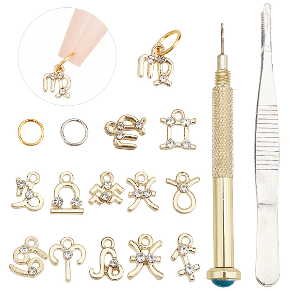 PandaHall DELORIGIN Nail Art Tools Set, including Constellation Zinc Alloy Rhinestone Charms, Jump Rings & Stainless Steel Tweezers, Iron..., Clear
PandaHall DELORIGIN Nail Art Tools Set, including Constellation Zinc Alloy Rhinestone Charms, Jump Rings & Stainless Steel Tweezers, Iron..., Clear