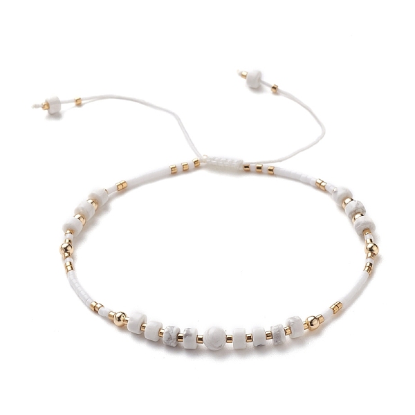 PandaHall Adjustable Nylon Thread Braided Bead Bracelets, with Natural Howlite Beads, Brass Round Beads and Glass Seed Beads, 2-3/8~3-1/2...
PandaHall Adjustable Nylon Thread Braided Bead Bracelets, with Natural Howlite Beads, Brass Round Beads and Glass Seed Beads, 2-3/8~3-1/2...