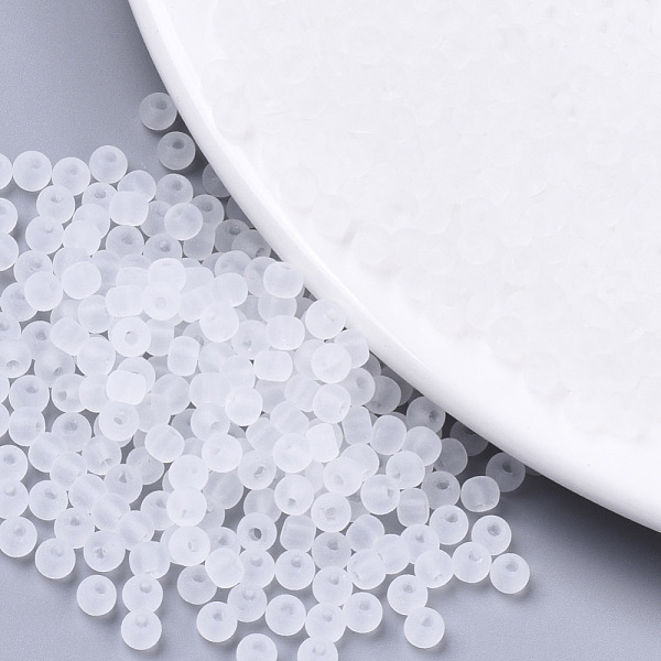 PandaHall Frosted Colours Glass Beads, Transparent Colours, Round, White, 4x3mm, Hole: 1mm, about 4500pcs/bag Glass Round White
PandaHall Frosted Colours Glass Beads, Transparent Colours, Round, White, 4x3mm, Hole: 1mm, about 4500pcs/bag Glass Round White
