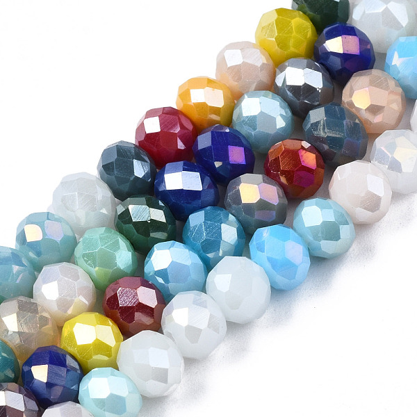 PandaHall Electroplate Glass Beads Strands, Faceted, Rondelle, Colorful, 5.5~6x5mm, Hole: 1mm, about 90~92pcs/strand, 16.54 inch~16.93 inch...
PandaHall Electroplate Glass Beads Strands, Faceted, Rondelle, Colorful, 5.5~6x5mm, Hole: 1mm, about 90~92pcs/strand, 16.54 inch~16.93 inch...