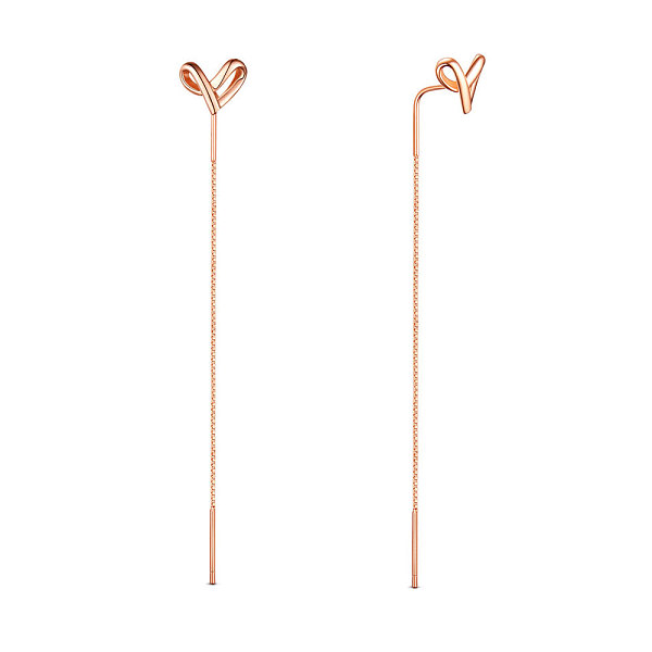 PandaHall SHEGRACE Attractive 925 Sterling Silver Thread Earrings, Heart Knot, Rose Gold, 60mm Sterling Silver
PandaHall SHEGRACE Attractive 925 Sterling Silver Thread Earrings, Heart Knot, Rose Gold, 60mm Sterling Silver