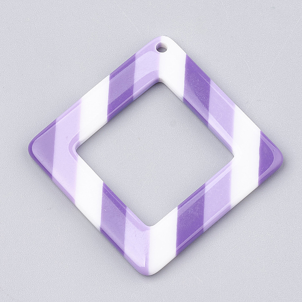 PandaHall Resin Pendants, Rhombus with Stripe Pattern, Violet, 48.5x48.5x3~4mm, Hole: 1.5mm Resin Rhombus Purple
PandaHall Resin Pendants, Rhombus with Stripe Pattern, Violet, 48.5x48.5x3~4mm, Hole: 1.5mm Resin Rhombus Purple