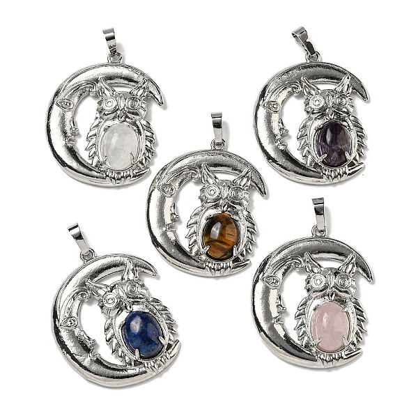 PandaHall Natural Mixed Stone Pendants, Owl Charms with Rack Plating Brass Moon, Platinum, Cadmium Free & Lead Free, Mixed Dyed and Undyed...
PandaHall Natural Mixed Stone Pendants, Owl Charms with Rack Plating Brass Moon, Platinum, Cadmium Free & Lead Free, Mixed Dyed and Undyed...