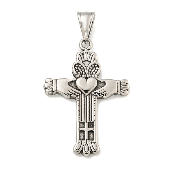 PandaHall 316 Surgical Stainless Steel Pendants, Cross with Heart Charm, Antique Silver, 41x28.5x3mm, Hole: 4.5x8mm 316 Surgical Stainless...
PandaHall 316 Surgical Stainless Steel Pendants, Cross with Heart Charm, Antique Silver, 41x28.5x3mm, Hole: 4.5x8mm 316 Surgical Stainless...