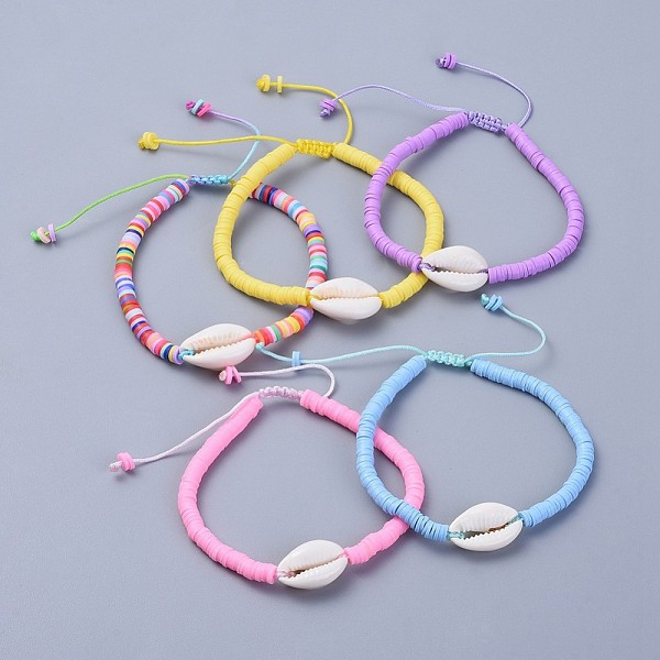 PandaHall Handmade Polymer Clay Heishi Beads Braided Bracelets, with Cowrie Shell Beads and Nylon Cord, Mixed Color, 2 inch~3-1/8 inch..., Multicolor
PandaHall Handmade Polymer Clay Heishi Beads Braided Bracelets, with Cowrie Shell Beads and Nylon Cord, Mixed Color, 2 inch~3-1/8 inch..., Multicolor