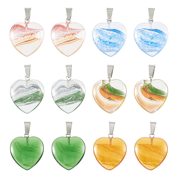 PandaHall 12Pcs 6 Colors Transparent Glass Pendants, Heart Charms, Mixed Color, 23x20.5x7mm, Hole: 7x4mm, 2Pcs/color Glass Heart Multicolor
PandaHall 12Pcs 6 Colors Transparent Glass Pendants, Heart Charms, Mixed Color, 23x20.5x7mm, Hole: 7x4mm, 2Pcs/color Glass Heart Multicolor