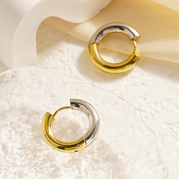 PandaHall Two Tone 304 Stainless Steel Huggie Hoop Earrings for Women, Golden & Stainless Steel Color, 20mm Stainless Steel
PandaHall Two Tone 304 Stainless Steel Huggie Hoop Earrings for Women, Golden & Stainless Steel Color, 20mm Stainless Steel
