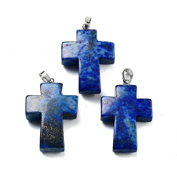 PandaHall Natural Lapis Lazuli Pendants, Religion Cross Charms with Rack Plating Platinum Tone Brass Snap on Bails, 35x23x9mm, Hole: 7x4mm...
PandaHall Natural Lapis Lazuli Pendants, Religion Cross Charms with Rack Plating Platinum Tone Brass Snap on Bails, 35x23x9mm, Hole: 7x4mm...