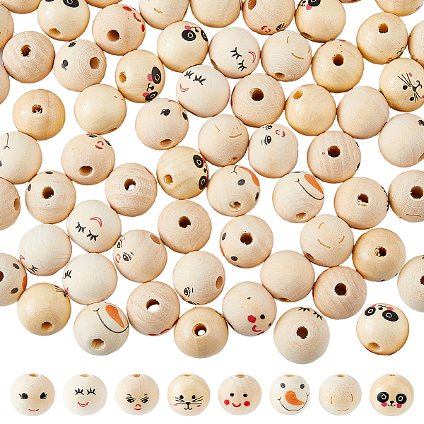 PandaHall DICOSMETIC 80Pcs 8 Styles Printed Wood European Beads, Large Hole Round Beads with Smiling Face Pattern, Undyed, Beige..., Yellow
PandaHall DICOSMETIC 80Pcs 8 Styles Printed Wood European Beads, Large Hole Round Beads with Smiling Face Pattern, Undyed, Beige..., Yellow