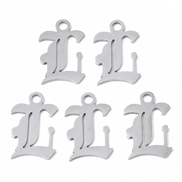 PandaHall 201 Stainless Steel Pendants, Laser Cut, Old English, Alphabet, Stainless Steel Color, Letter.L, 18x11.5x1mm, Hole: 2mm 201...
PandaHall 201 Stainless Steel Pendants, Laser Cut, Old English, Alphabet, Stainless Steel Color, Letter.L, 18x11.5x1mm, Hole: 2mm 201...