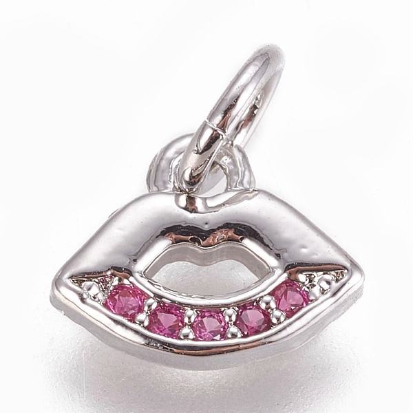 PandaHall Brass Charms, with Cubic Zirconia, Lip, Deep Pink, Platinum, 7.5x9x1.5mm, Hole: 3mm Brass+Cubic Zirconia Lip Pink
PandaHall Brass Charms, with Cubic Zirconia, Lip, Deep Pink, Platinum, 7.5x9x1.5mm, Hole: 3mm Brass+Cubic Zirconia Lip Pink