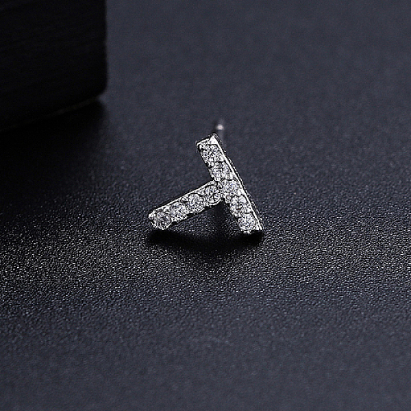PandaHall Platinum Brass Micro Pave Cubic Zirconia Stud Earrings, Initial Letter, Letter T, No Size Cubic Zirconia Letter T Clear
PandaHall Platinum Brass Micro Pave Cubic Zirconia Stud Earrings, Initial Letter, Letter T, No Size Cubic Zirconia Letter T Clear