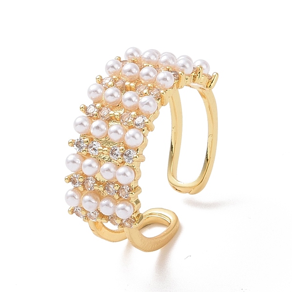 PandaHall Clear Cubic Zirconia Rectangle Open Ring with Acrylic Pearl Beaded, Brass Jewelry for Women, Cadmium Free & Lead Free, Real 18K...
PandaHall Clear Cubic Zirconia Rectangle Open Ring with Acrylic Pearl Beaded, Brass Jewelry for Women, Cadmium Free & Lead Free, Real 18K...