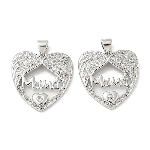 PandaHall Mother's Day Theme Rack Plating Brass Micro Pave Cubic Zirconia Pendants, Long-Lasting Plated, Lead Free & Cadmium Free, Heart..., Clear
PandaHall Mother's Day Theme Rack Plating Brass Micro Pave Cubic Zirconia Pendants, Long-Lasting Plated, Lead Free & Cadmium Free, Heart..., Clear