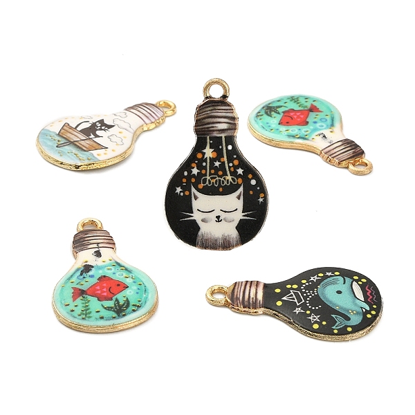 PandaHall 40Pcs 4 Colors Japanese Style Print Alloy Enamel Pendants, Bulb with Cat/Fish, Cadmium Free & Lead Free, Golden, Mixed Color..., Multicolor
PandaHall 40Pcs 4 Colors Japanese Style Print Alloy Enamel Pendants, Bulb with Cat/Fish, Cadmium Free & Lead Free, Golden, Mixed Color..., Multicolor